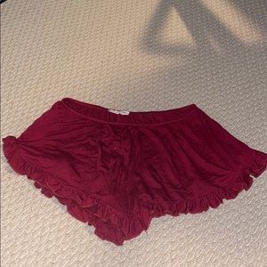 Burgundy Flowy Shorts Size S